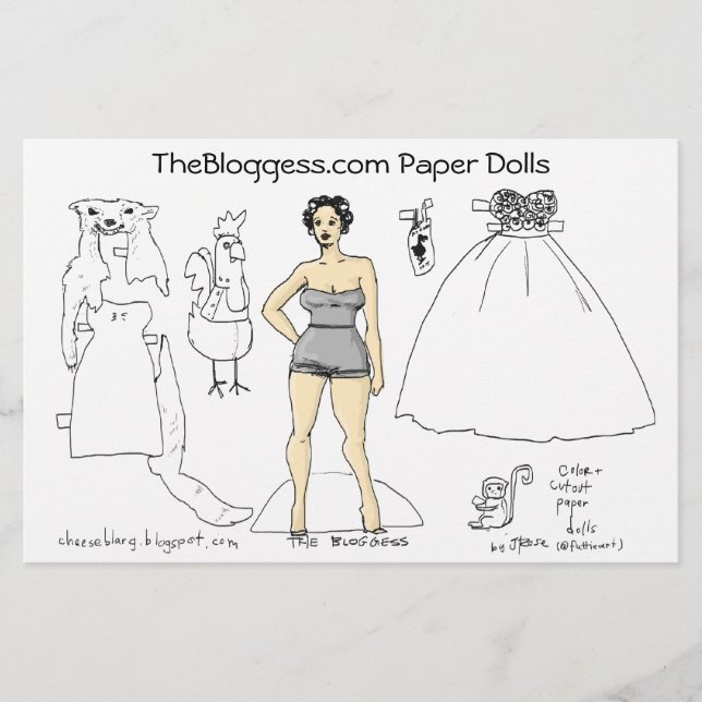 Bloggess Papierpuppen (durch fattieart) Briefpapier (Vorderseite)