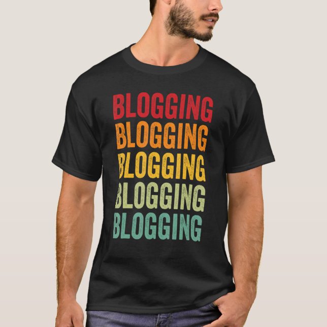 Blogging Blogging Hobbyist Rainbow Design T-Shirt (Vorderseite)
