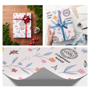Blogs für das Whimsical Floral Business-Logo Geschenkpapier