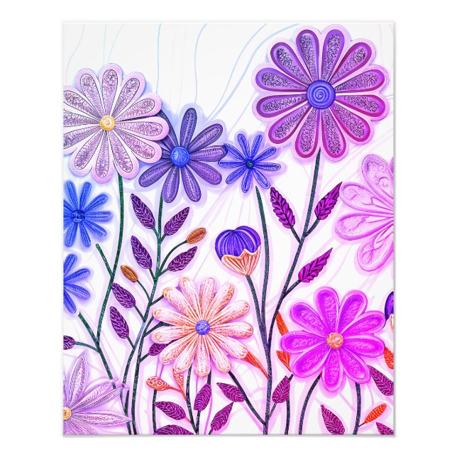 Blogs in Paper & Thread: 3D-Wildblume Fotodruck (Vorne)