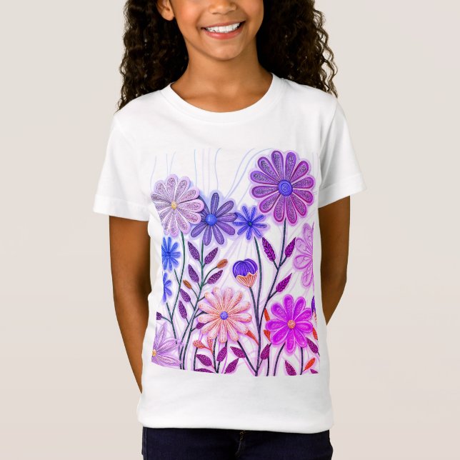 Blogs in Paper & Thread: 3D-Wildblume T-Shirt (Vorderseite)
