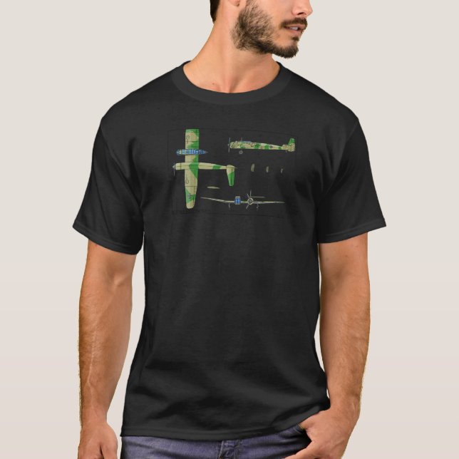 Blohm & Voss BV 141 WW2 German Plane Diagram   T-Shirt (Vorderseite)