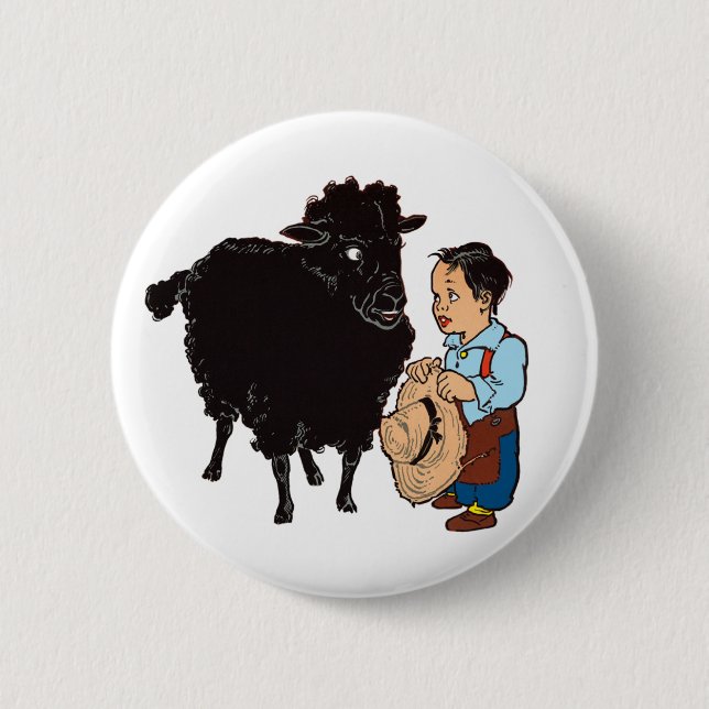 Blöken-Blöken-schwarze Schafe Button (Vorderseite)
