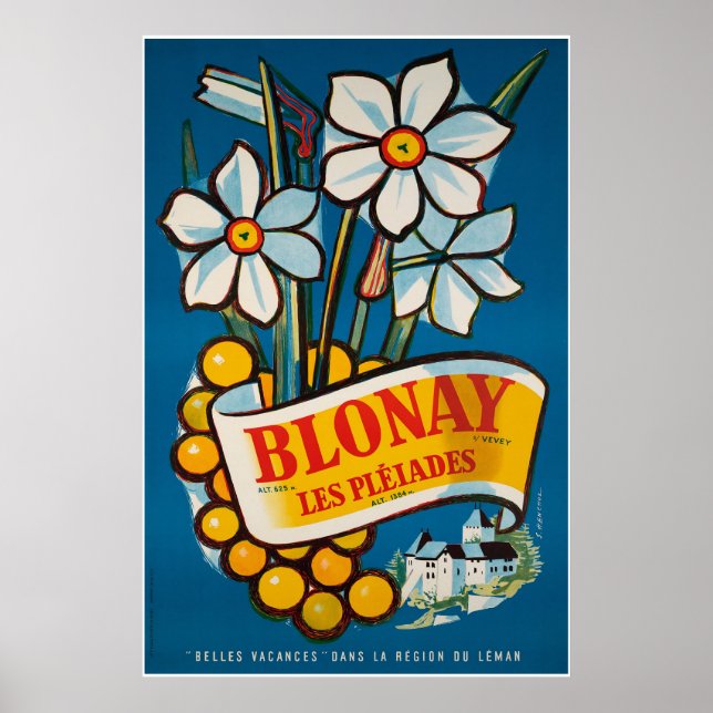 Blonay, Les Pléiades, Schweiz, Reiseplakat Poster (Vorne)
