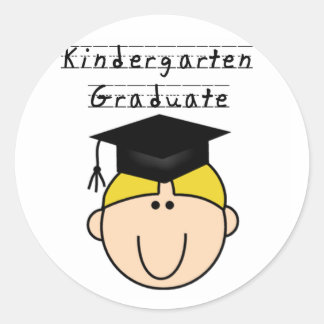 Blond Boy Kindergarten Graduate Tshirts Runder Aufkleber
