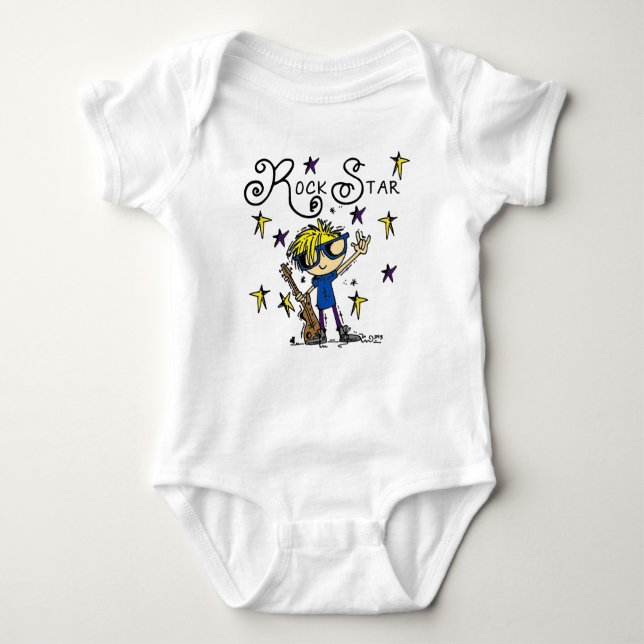 Blond Boy Rock Star Baby Strampler (Vorderseite)