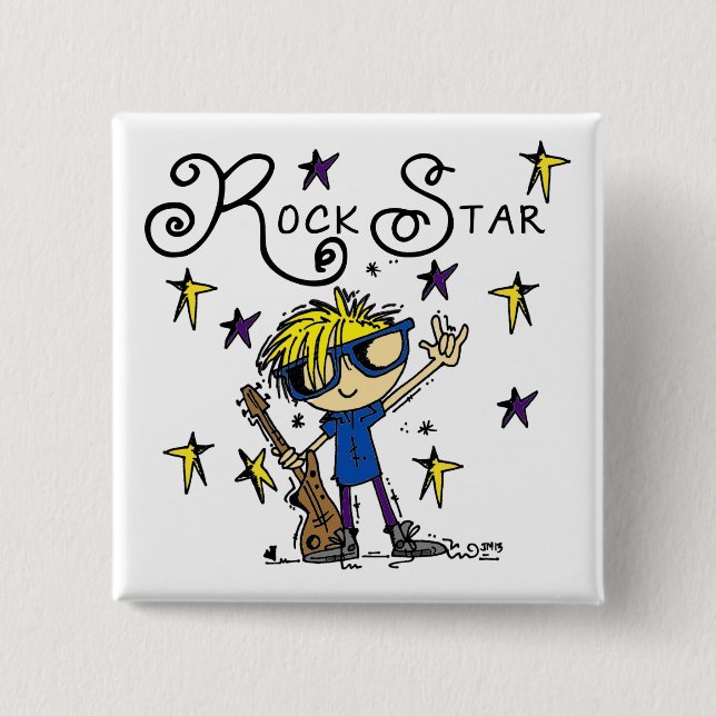 Blond Boy Rock Star Button (Vorderseite)
