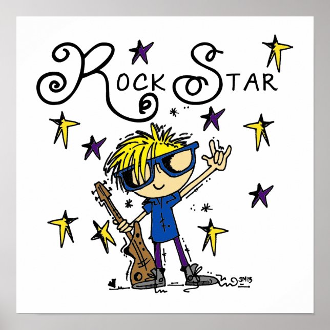 Blond Boy Rock Star Poster (Vorne)