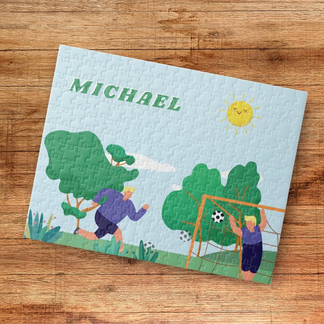 Blond Boys Fußballspieler Illustration Kinder Name Puzzle (Von Creator hochgeladen)