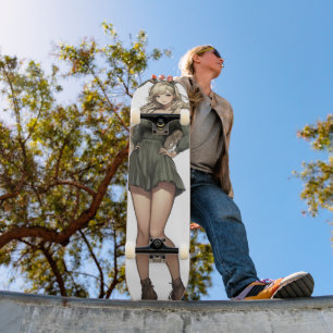 Blond Bunny Girl Anime Skateboard