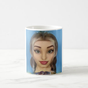 Blond Doll Cartoon Kaffeetasse