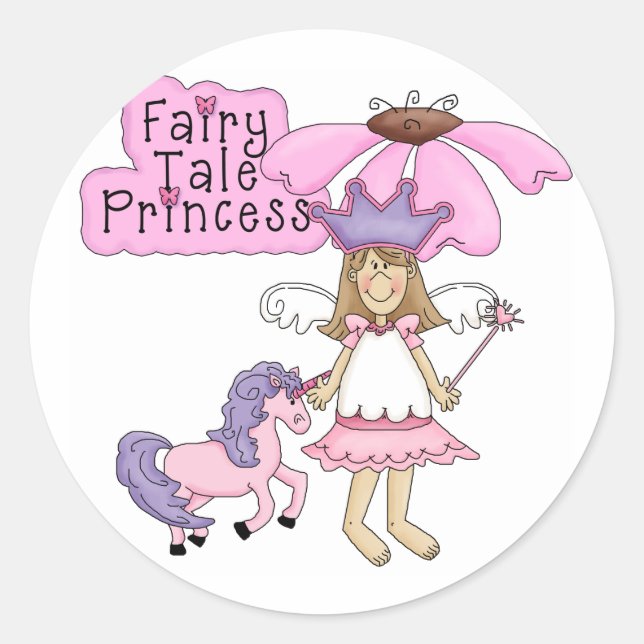 Blond Fairy Tale Princess Runder Aufkleber (Vorderseite)