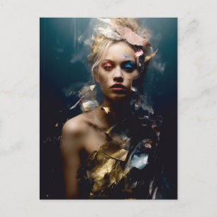 Blond Fashion Model Fotografie Postkarte