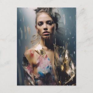 Blond Fashion Model Fotografie Postkarte