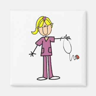 Blond Female Strichmännchen Nurse Magnet