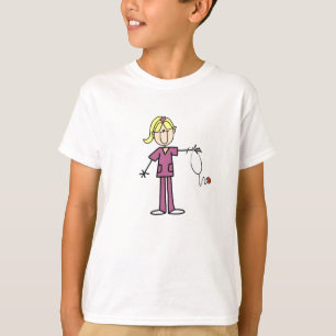 Blond Female Strichmännchen Nurse T - Shirt