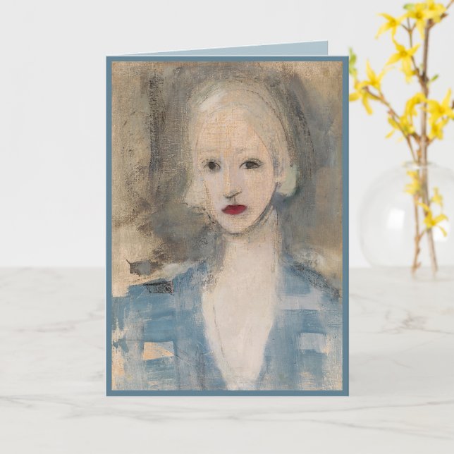 Blond Frau, Helene Schjerfbeck Karte (Gelbe Blume)