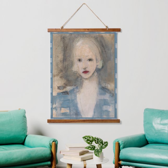 Blond Frau, Helene Schjerfbeck Wandteppich Mit Holzrahmen (Wohnzimmer)