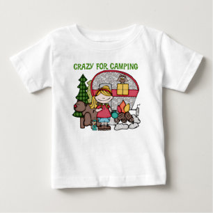 Blond Girl Crazy für Camping Baby T-shirt