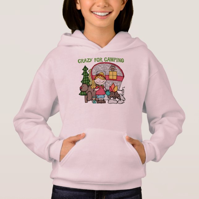 Blond Girl Crazy für Camping Hoodie (Vorderseite)