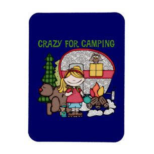 Blond Girl Crazy für Camping Magnet