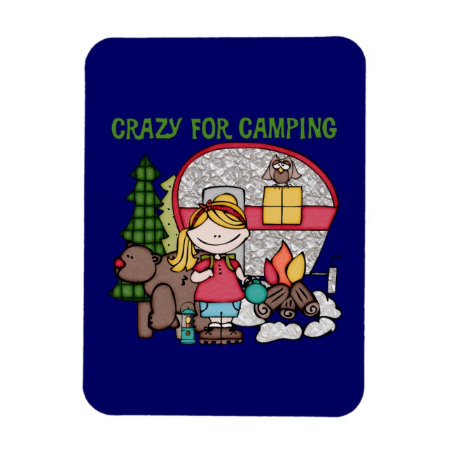 Blond Girl Crazy für Camping Magnet (Vertikal)