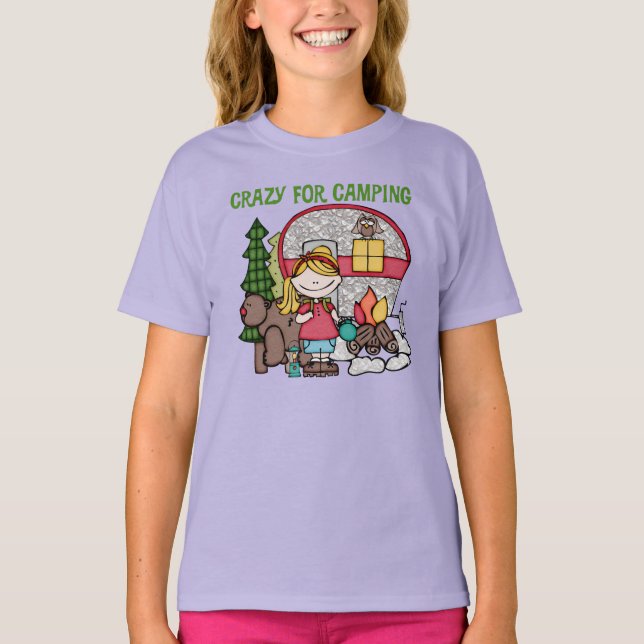 Blond Girl Crazy für Camping T-Shirt (Vorderseite)