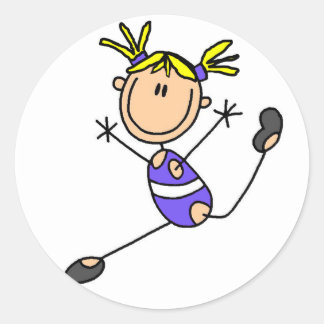 Blond Girl Gymnast Tshirts und Geschenke Runder Aufkleber