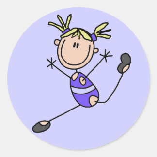 Blond Girl Gymnast Tshirts und Geschenke Runder Aufkleber