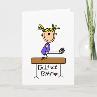 Blond Girl Gymnast über Beam Tshirts und Geschenke Karte