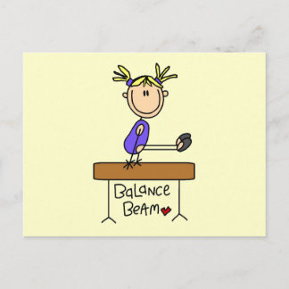 Blond Girl Gymnast über Beam Tshirts und Geschenke Postkarte