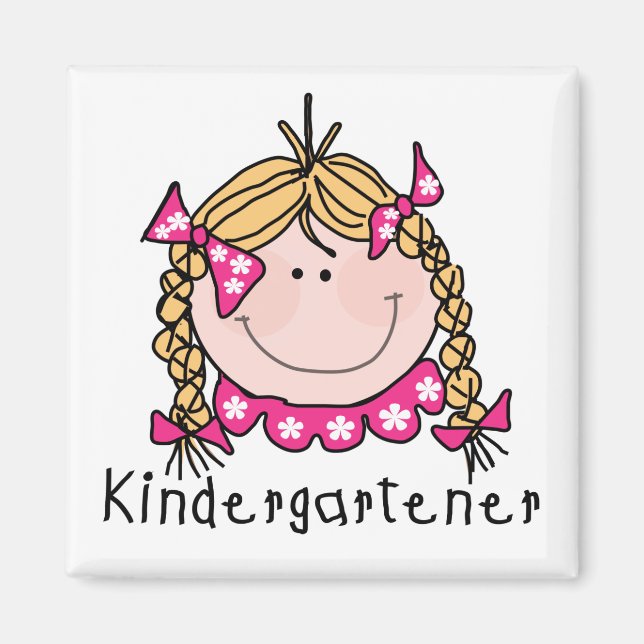 Blond Girl Kindergartner Tshirts und Geschenke Magnet (Vorne)