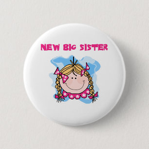 Blond Girl New Big Sister Button
