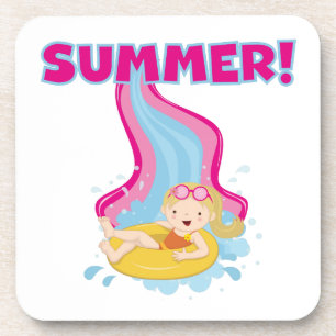 Blond Girl Summer Getränkeuntersetzer