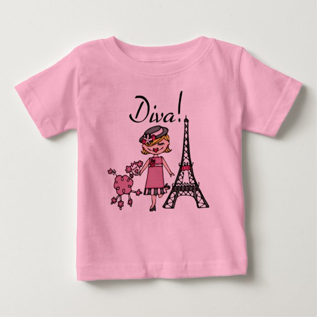 Blond Hair Diva Baby Tutu Bodysuit Baby T-shirt (Vorderseite)