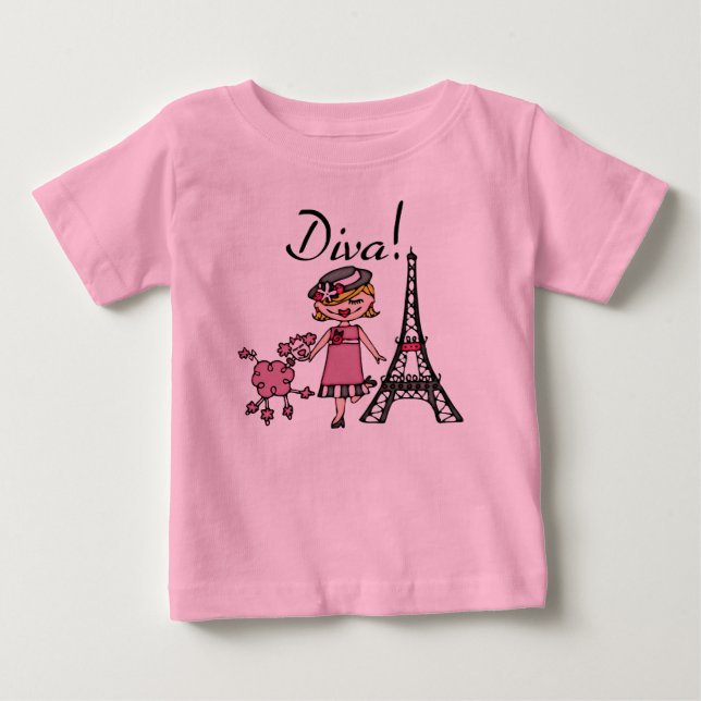 Blond Hair Diva Baby Tutu Bodysuit T-shirt (Vorderseite)