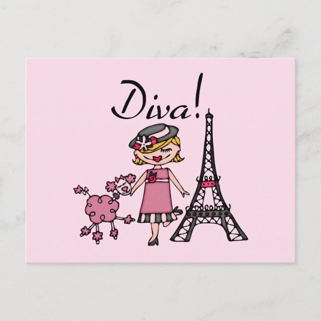 Blond Hair Diva Postkarte (Vorderseite)