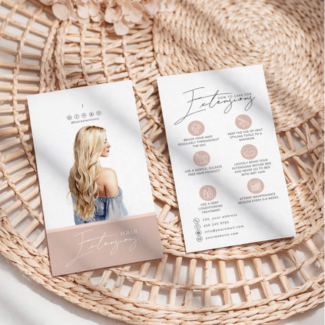 Blond Hair Extensions Care Hang Tag Card (Von Creator hochgeladen)
