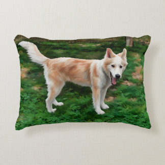 Blond Husky Girl Accent Pillow Dekokissen