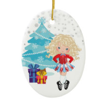 Blond Irish Dancer Winter Weihnachtsfeiertag