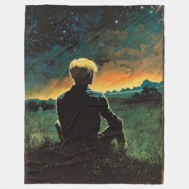 Blond Man in Field | Mann unter Nacht Fleecedecke