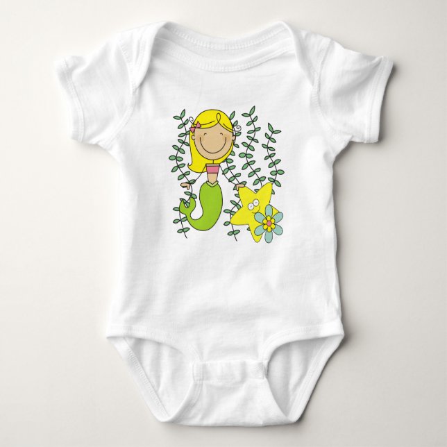 Blond Mermaid Baby Strampler (Vorderseite)