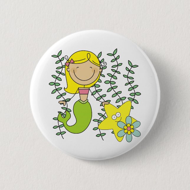 Blond Mermaid Button (Vorderseite)