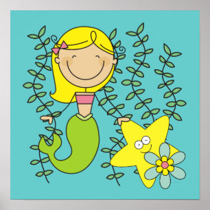 Blond Mermaid Poster