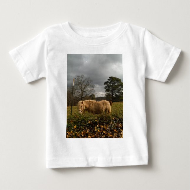 Blond Miniature Pony / Pferd Baby T-shirt (Vorderseite)