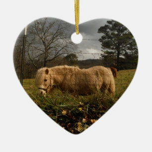 Blond Miniature Pony / Pferd Keramikornament