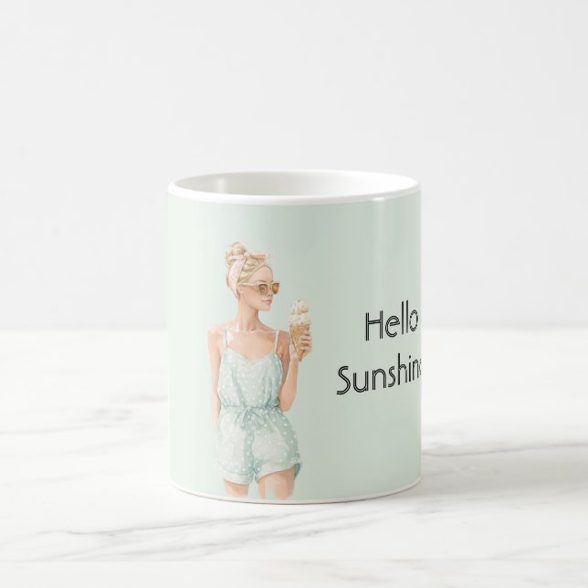 Blond Mint Top Hello Sunshine Ice Cream Beach Kaffeetasse (Mittel)