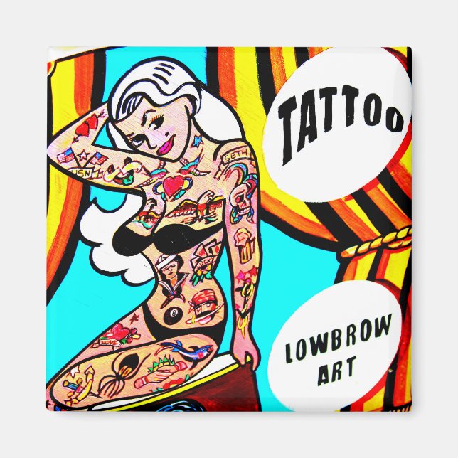 blond mit Körperkunstmagnet Magnet (Vorne)