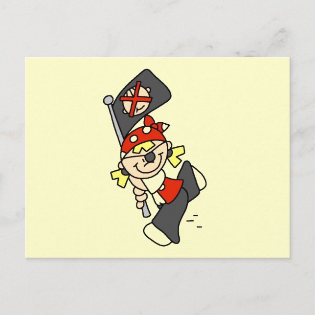 Blond Pirate mit Flag-Shirts und Geschenken Postkarte (Vorderseite)