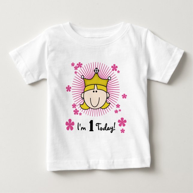 Blond Princess 1. Geburtstagsgeschenke und Geschen Baby T-shirt (Vorderseite)